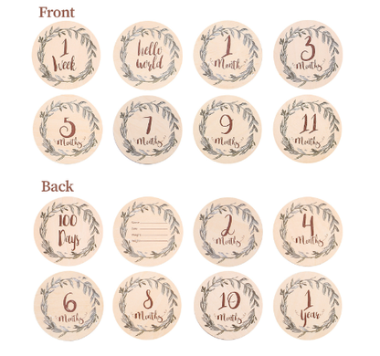 Eucalyptus Leaf Baby Milestone Cards Set (One Set)