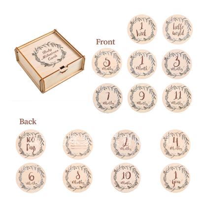 Eucalyptus Leaf Baby Milestone Cards Set (One Set)